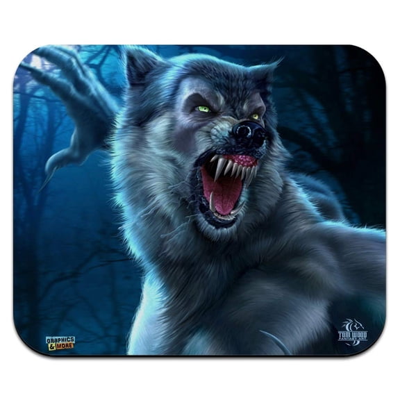 Crazy Scary Werewolf Monster Low Profile Thin Mouse Pad Mousepad