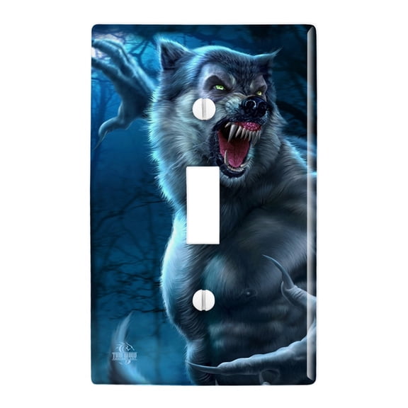 Crazy Scary Werewolf Monster Plastic Wall Decor Toggle Light Switch Plate Cover