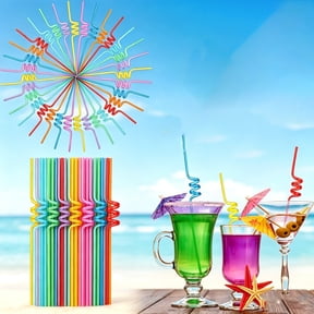 Crazy Silly Straws Bulk, 40 Pcs Reusable Funny Colorful Plastic Twisty Bendy Straws, Fun Varied Twists for for Kids Family or Party Use, Adults Party Wedding Carnival Activities