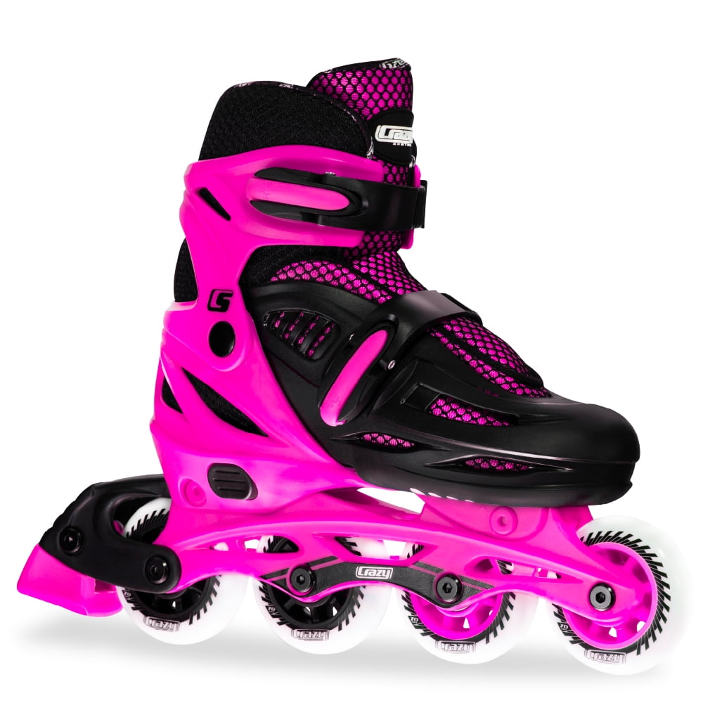 Crazy Skates Adjustable Inline Skates for Girls and Boys - Adjust to fit 4 Sizes