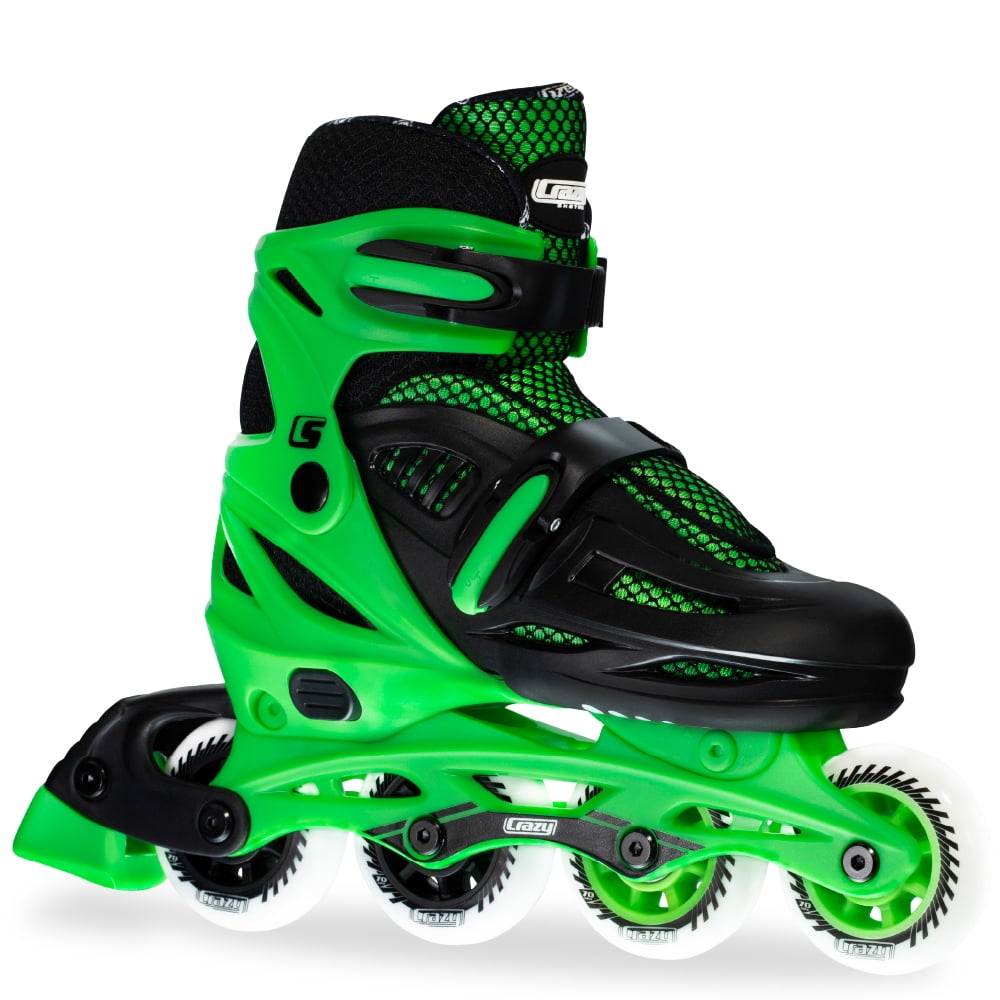 Crazy Skates Adjustable Inline Skates for Girls and Boys - Adjust to fit 4 Sizes