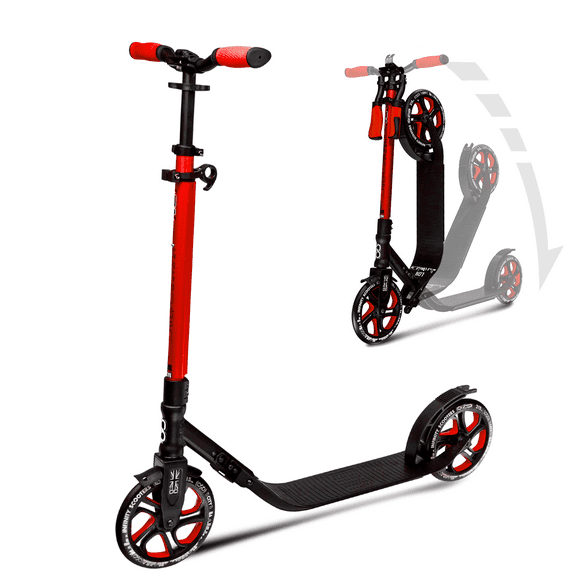 Crazy Skates Foldable Kick Scooter - kick scooters for adults, teens and kids with carrying strap - fast folding, adjustable handlebars and lightweight
