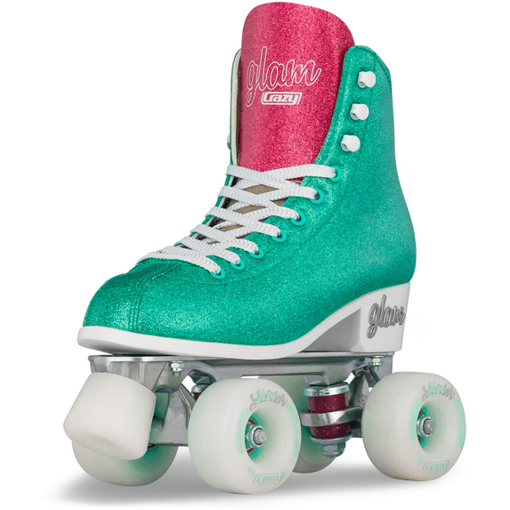 Crazy Skates Glam Roller Skates | Adjustable or Fixed Sizes | Glitter Sparkle Quad Skates for Women and Girls