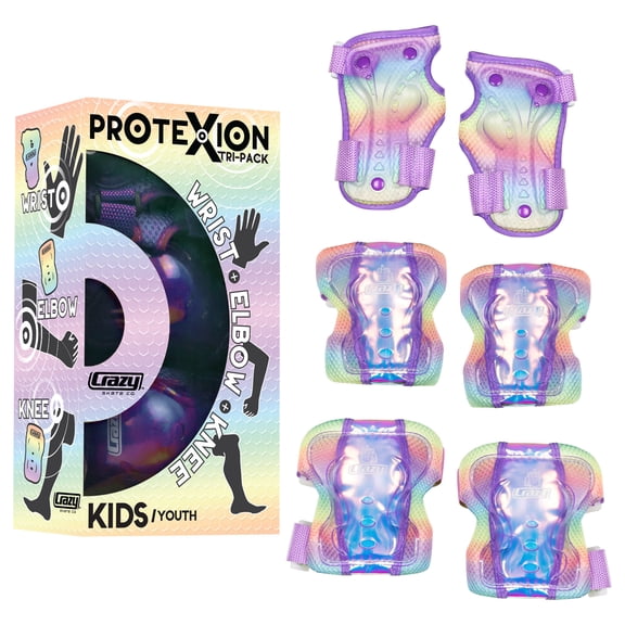 Crazy Skates Protexion Protective Gear Set for kids - Includes Knee, Elbow and Wrist Pads