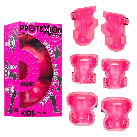 Crazy Skates Protexion Protective Gear Set for kids - Includes Knee, Elbow and Wrist Pads