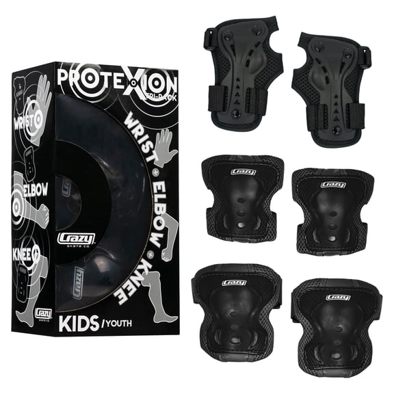Crazy Skates Protexion Protective Gear Set for kids - Includes Knee, Elbow and Wrist Pads