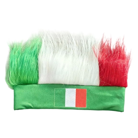 Crazy Soccer Cheer Wig Headwear for Football Fans, Fun Hair Hat Costume Accessory for Football Match, Festival Events, International Sports Parties