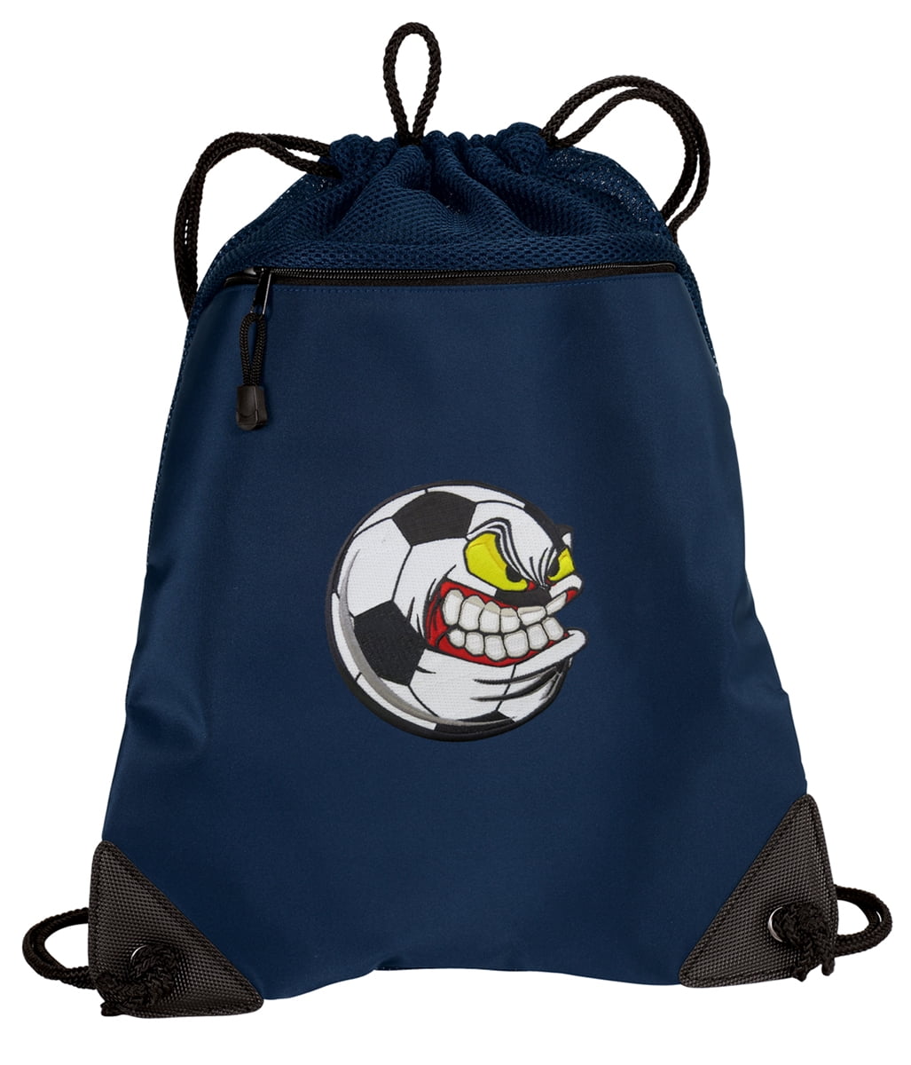 Crazy Soccer Cinch Pack Backpack TWO SECTION Soccer Fan Drawstring Bag