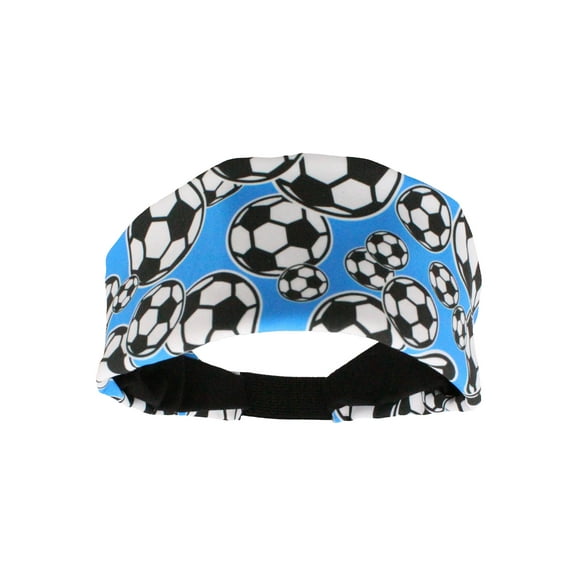 Crazy Soccer Headband with Soccer Balls (Electric Blue/Black, One Size)