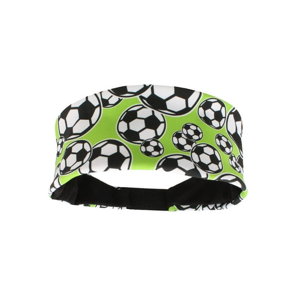 Crazy Soccer Headband with Soccer Balls (Neon Green/Black, One Size)