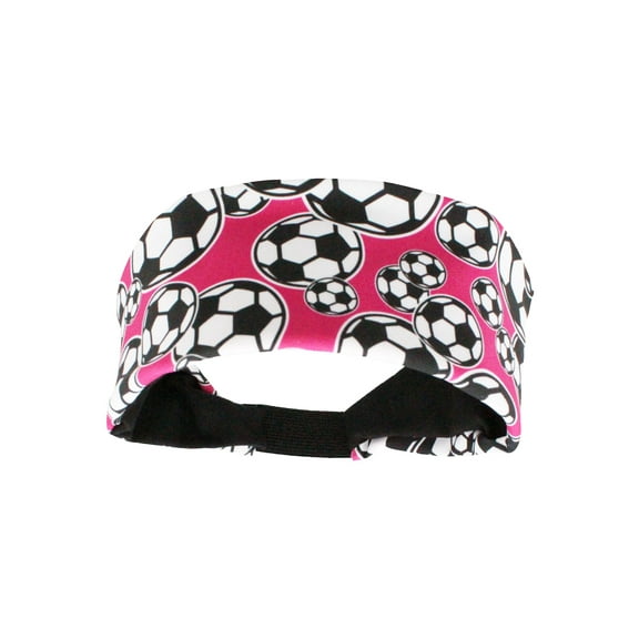 Crazy Soccer Headband with Soccer Balls (Neon Pink/Black, One Size)