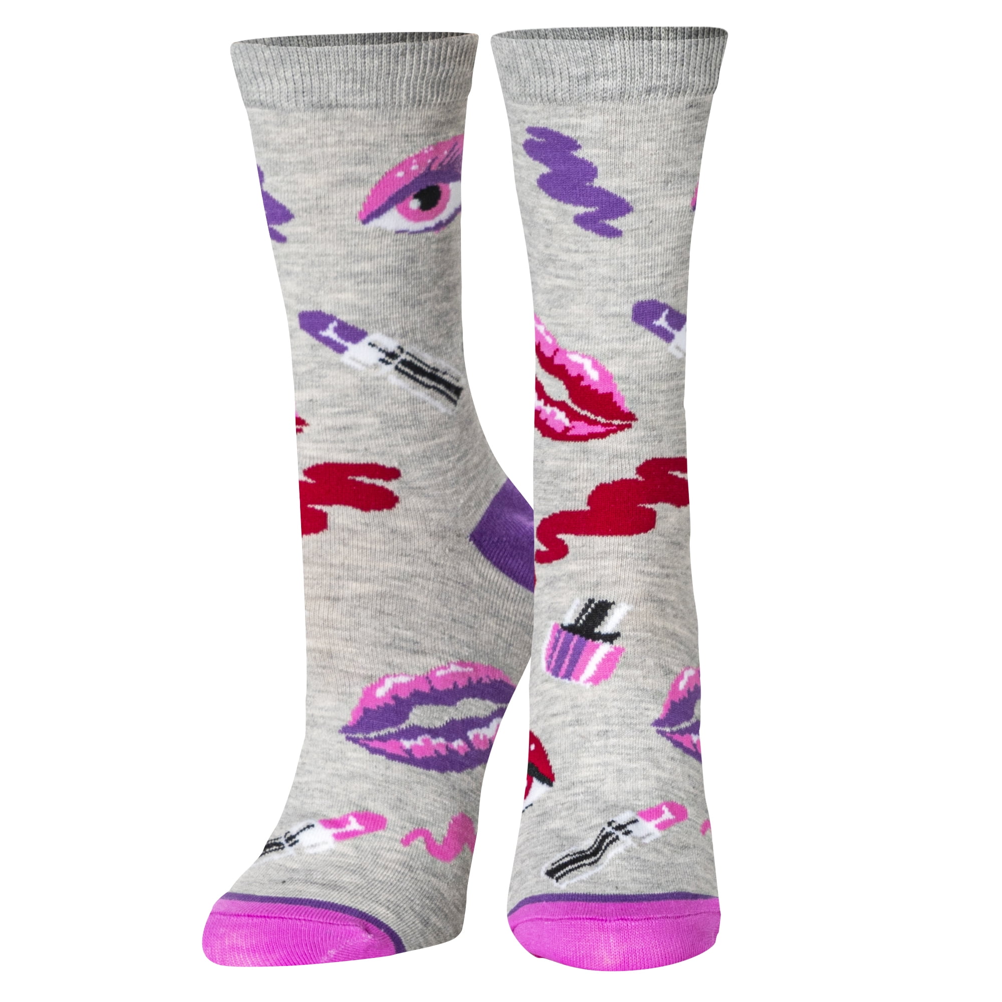 Crazy Socks Beauty Fun Print Novelty Crew Socks for Women