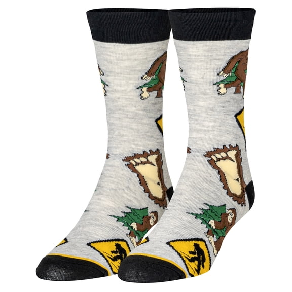 Crazy Socks Big Foot Fun Print Novelty Crew Socks for Men