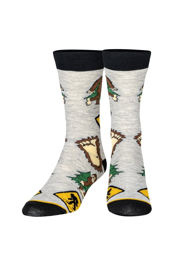 Big Foot Fun Print Novelty Crew Socks for Men