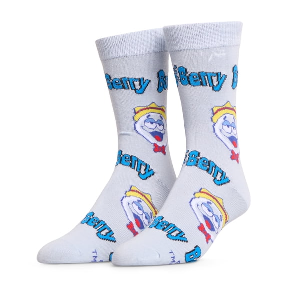 Crazy Socks – Boo Berry Cereal Graphic – Unisex Crew Socks Large – Officially Licensed General Mills