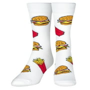 Crazy Socks Burger & Fries Fun Print Novelty Crew Socks for Men