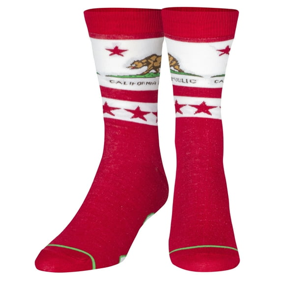 Crazy Socks Cali Vibes Fun Print Novelty Crew Socks for Men