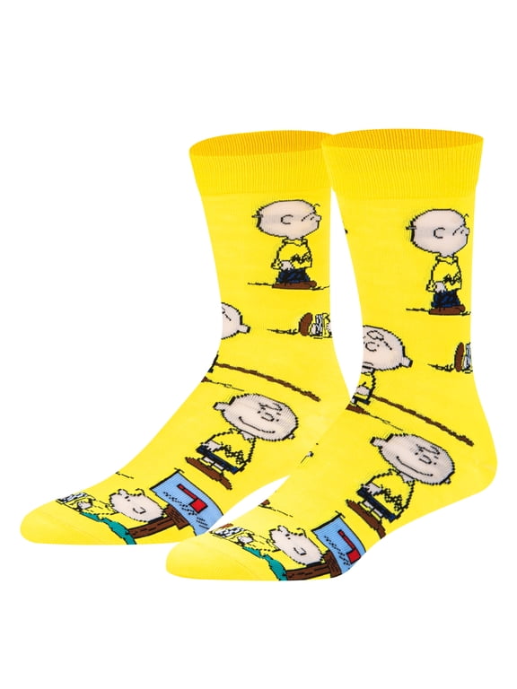 Charlie Brown Peanuts Crew Socks, Size Large