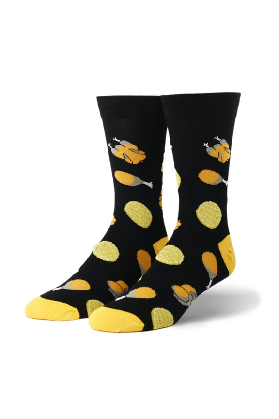 , Chicken & Waffles Print Crew Unisex Men's Size (8-12) Women's Size (9-13)