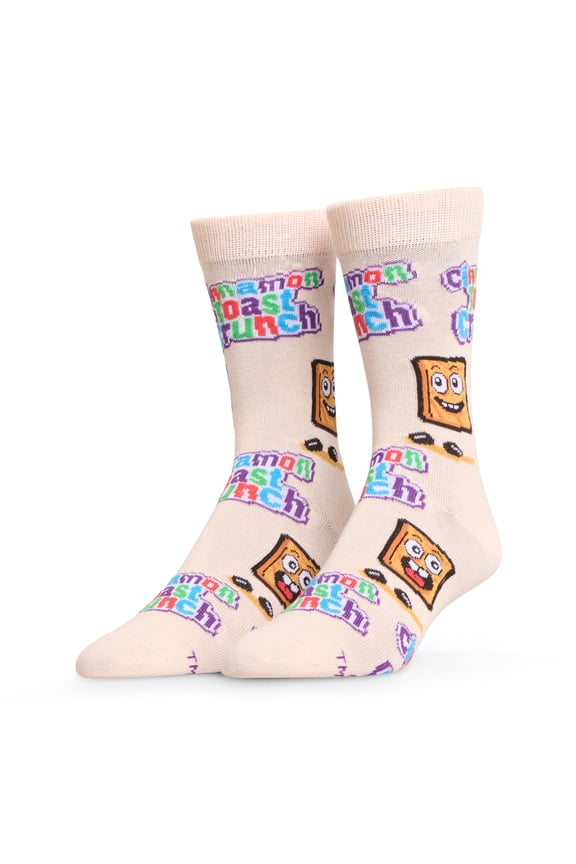 Crazy Socks – Cinnamon Toast Crunch Cereal – Unisex Crew Socks Large – Officially Licensed General