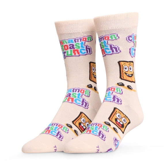 Crazy Socks – Cinnamon Toast Crunch Cereal – Unisex Crew Socks Large – Officially Licensed General