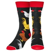 Crazy Socks Cluck Cluck Chicken, Fun Print Novelty Crew Socks for Men