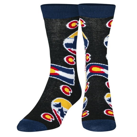 Crazy Socks Colorado Fun Print Novelty Crew Socks for Men