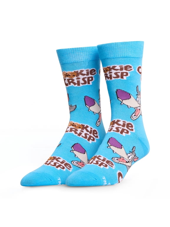 Crazy Socks – Cookie Crisp Cereal Graphic – Unisex Crew Socks Large – Officially Licensed General