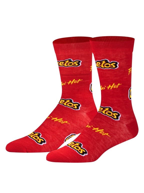 Flamin' Hot Cheetos Crew Socks Snack Food Chip Novelty Socks Size Medium for Men & Women