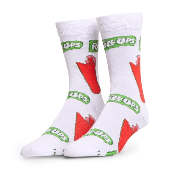 Crazy Socks – Fruit Roll Ups Snack Graphic – Unisex Crew Socks Large – Officially Licensed General