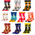 thumbnail image 1 of Crazy Socks, Funky Junk Food, Pizza, Tacos Themed Crew Socks for Men, 10 Pair, 1 of 2