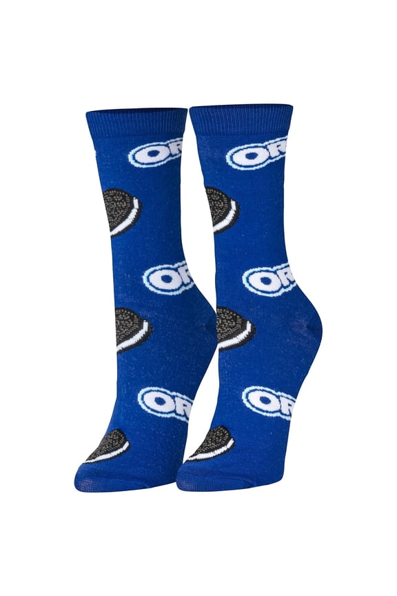 , Funny Oreo Cookies Graphic Print, Crew Length Socks