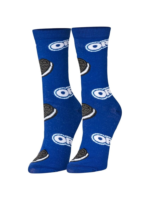 , Funny Oreo Cookies Graphic Print, Crew Length Socks