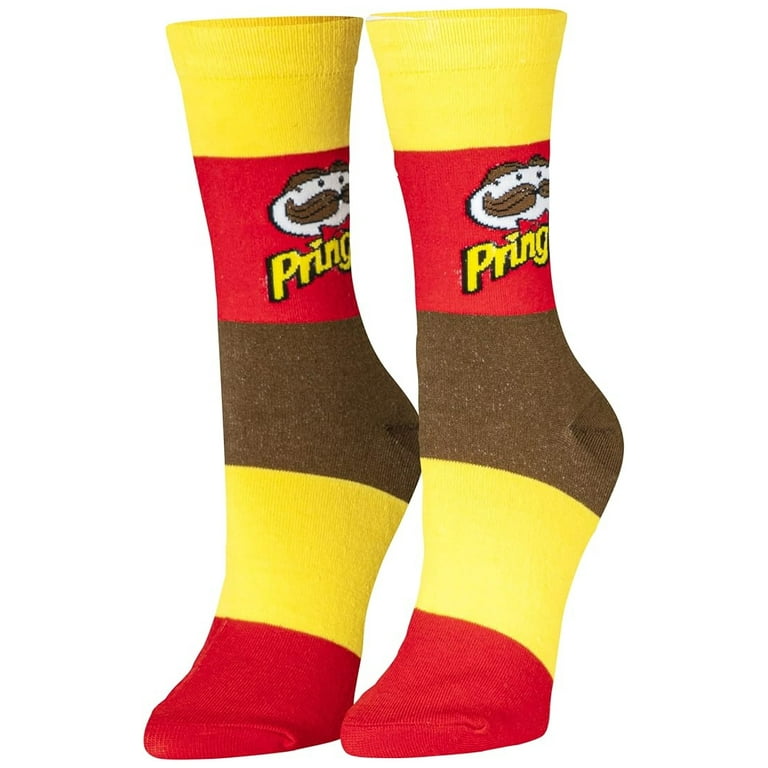 Crazy Socks, Funny Pringles Graphic Print, Crew Length Socks