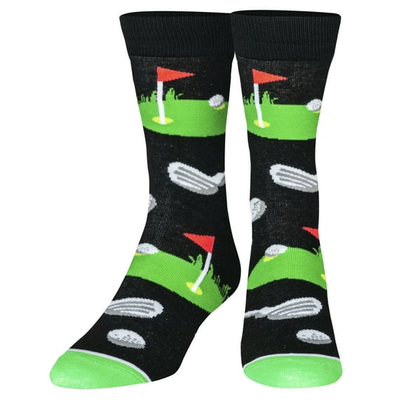 Crazy Socks Golf Fun Print Novelty Crew Socks for Men
