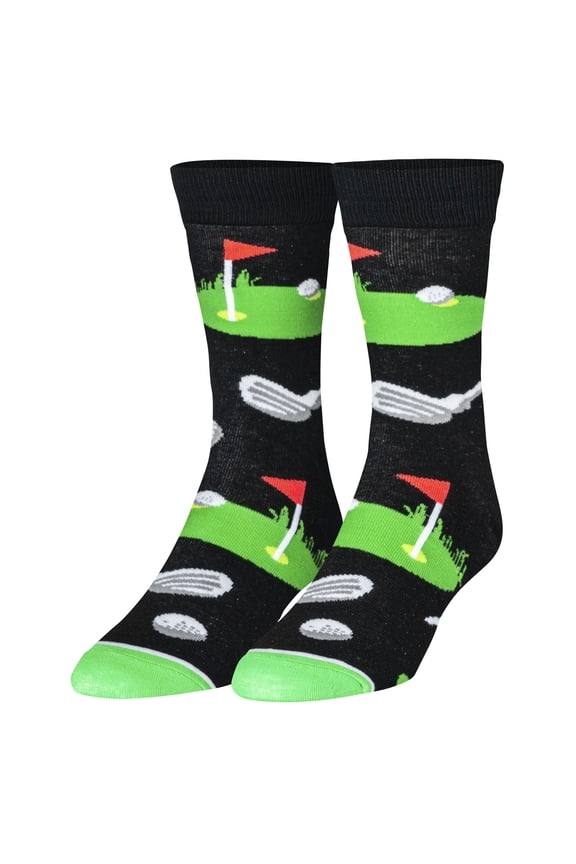 Golf Fun Print Novelty Crew Socks for Men