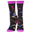 thumbnail image 1 of Crazy Socks Gymnastics Fun Print Novelty Crew Socks for Women, 1 of 6