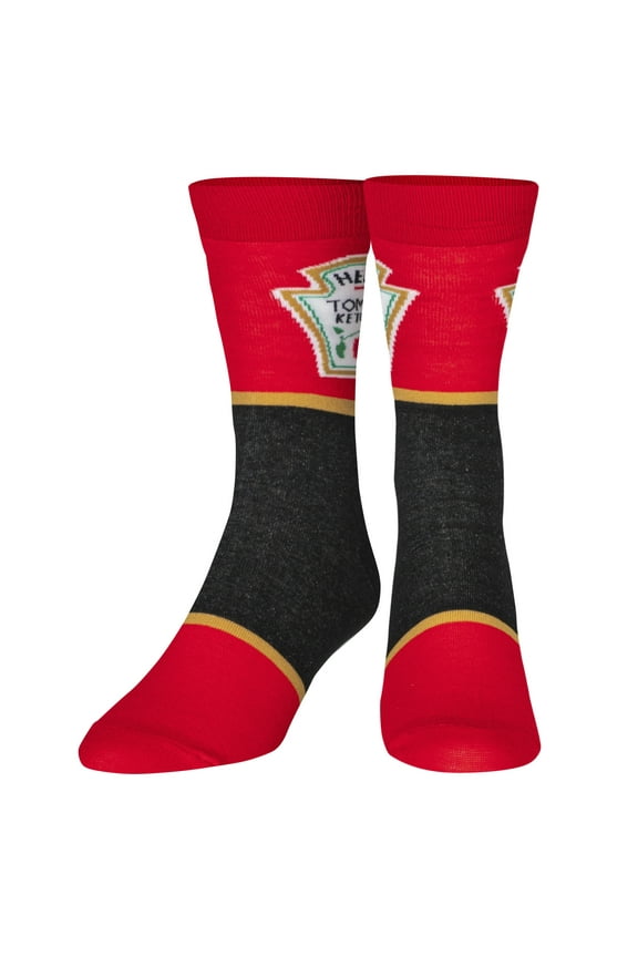 Heinz Ketchup Fun Print Novelty Crew Socks for Men