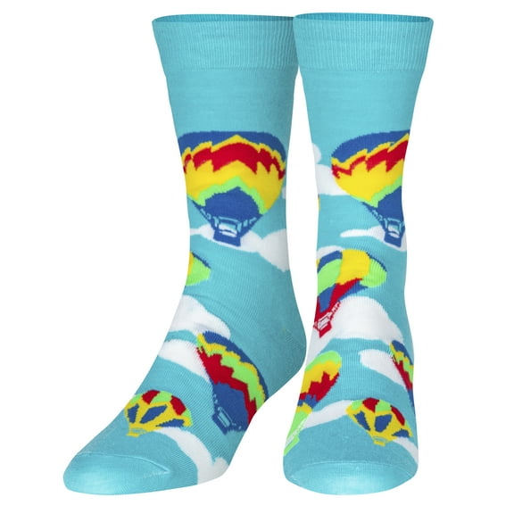 Crazy Socks Hot Air Balloons Fun Print Novelty Crew Socks for Men