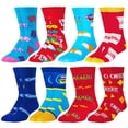 thumbnail image 1 of Crazy Socks – In Your Kitchen 8-Pack Novelty Crew Sock Bundle – Large – Fun Junk Food Designs – Soft, 1 of 6
