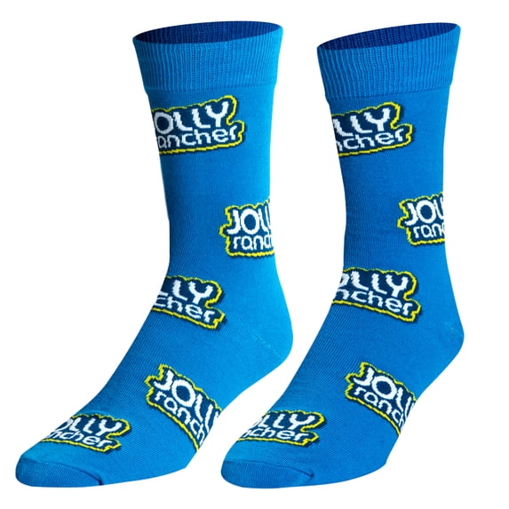 Crazy Socks – Jolly Rancher Candy Novelty Crew Socks – Large – Colorful Candy Logo Graphic Fun Gift