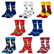 Crazy Socks, Junk Food Theme, Funny Silly Novelty Crew, Mens Womens, Fun 8 Pack