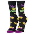 thumbnail image 1 of Crazy Socks, Mardi Gras Women's Cute Socks, Fun Colorful Print, 1 of 5