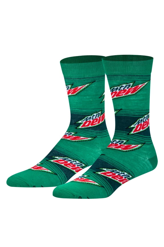 , Mountain Dew Stripes, Men's Crew Socks Funny Novelty Gift