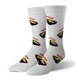 thumbnail image 1 of Crazy Socks, Ramen Noodle Bowl, Funny Socks for Men Women, Fun Crew Print, Large, 1 of 5