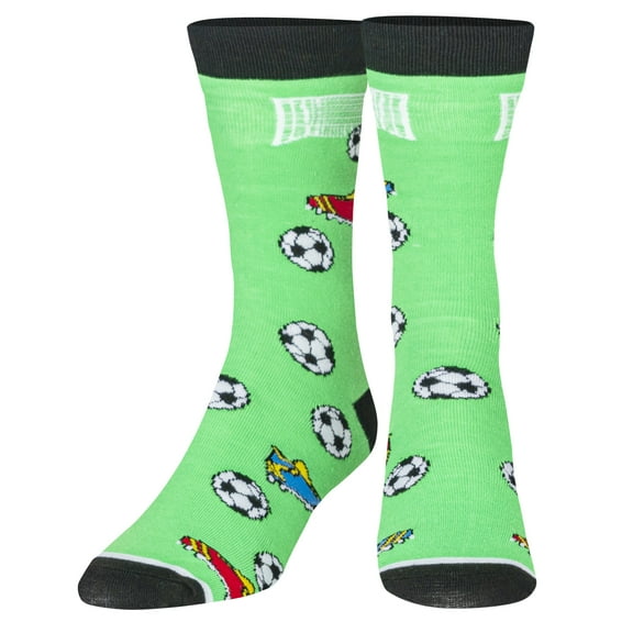 Crazy Socks Soccer Fun Print Novelty Crew Socks for Men