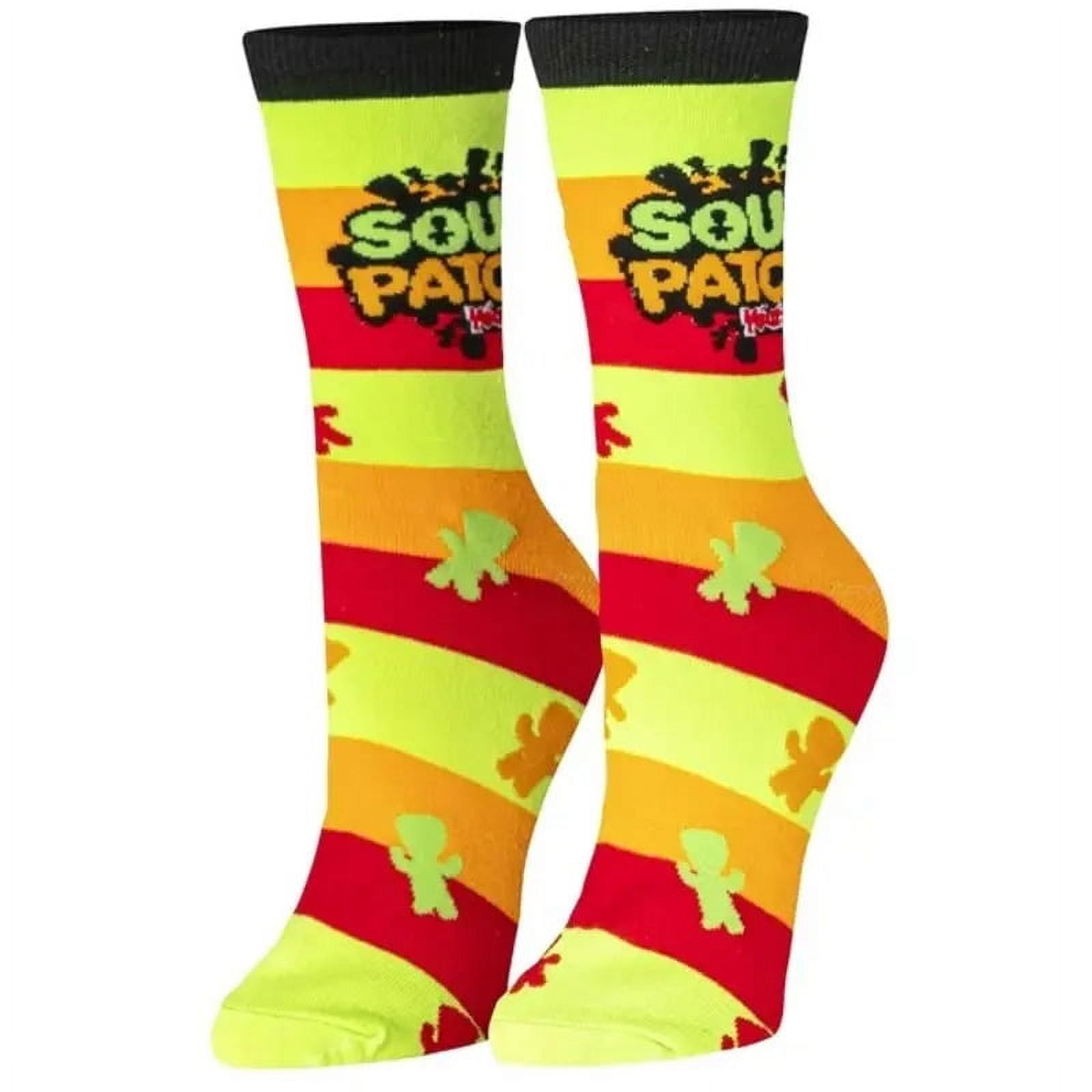 Crazy Socks Sour Patch Socks Unisex - Vibrant Stripes, Crew Fit, Unisex, Casual Theme, Comfortable Crew Socks