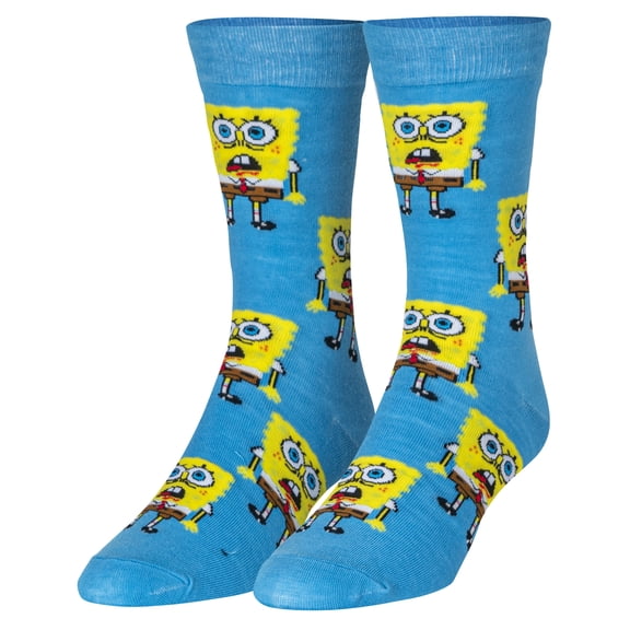 Crazy Socks Spongebob All Over Fun Print Novelty Crew Socks for Men