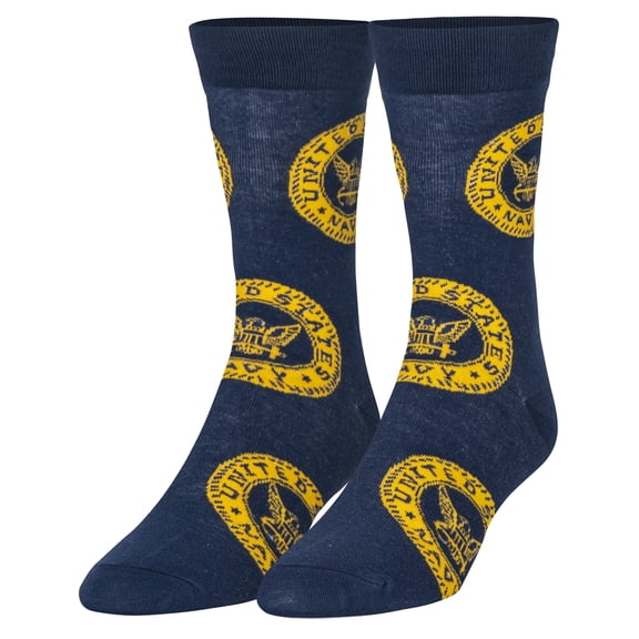 Crazy Socks US Navy Fun Print Novelty Crew Socks for Men