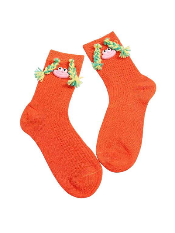 Crazy Socks for Women and Men Funny Novelty Silly Braid Hair Socks, Silly Socks for Women and Men, Halloween Christmas Crazy Sock Day, Unique Costume Gift Saffron One Size